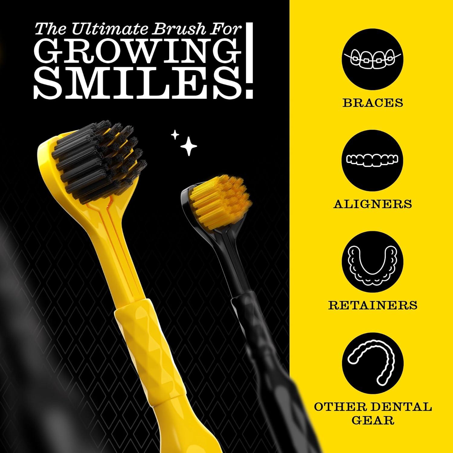 image:imageTWICE 3D TripleHead Toothbrush Soft Bristles for Sensitive Gums with Advanced 3Sided Design to Effectively Remove Plaque Also Suitable for Braces Aligners amp Dentures 2 Count1 Count Pack of 6