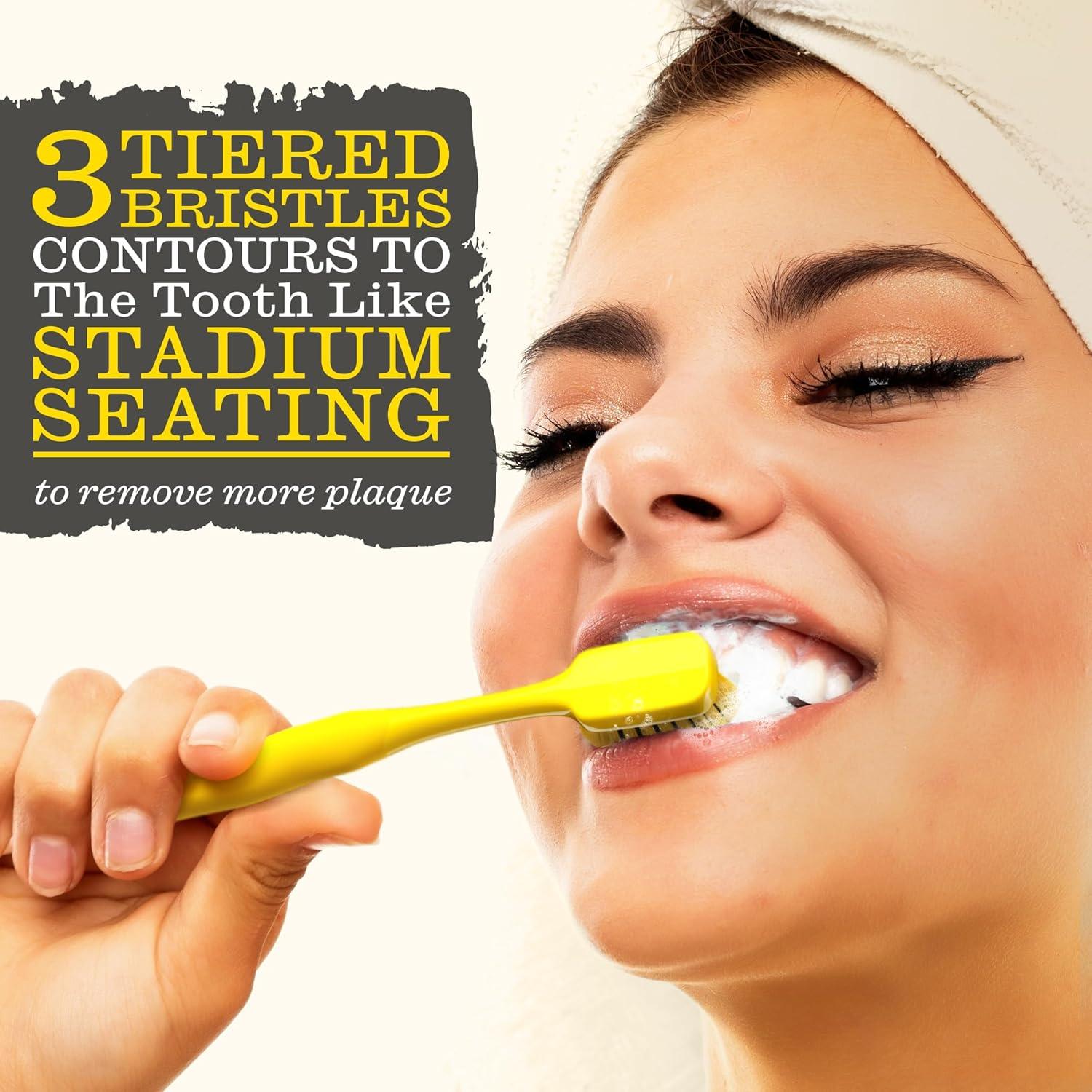 image:imageTWICE Soft Stadium Bristle Toothbrush Innovative 3Tier Soft Bristles That Helps Remove Plaque by Hugging to Teeth amp Gums for a Deep Clean 2 Count2 Count Pack of 4