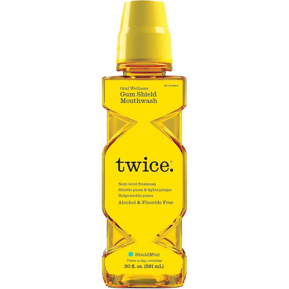 image:imageTwice Gum Shield Antigingivitis Mouthwash with 005 CPC Alcohol amp FluorideFree Oral Rinse to Help Prevent Gingivitis amp Control Plaque Shield Mint 20 Fl Oz20 Fl Oz Pack of 1