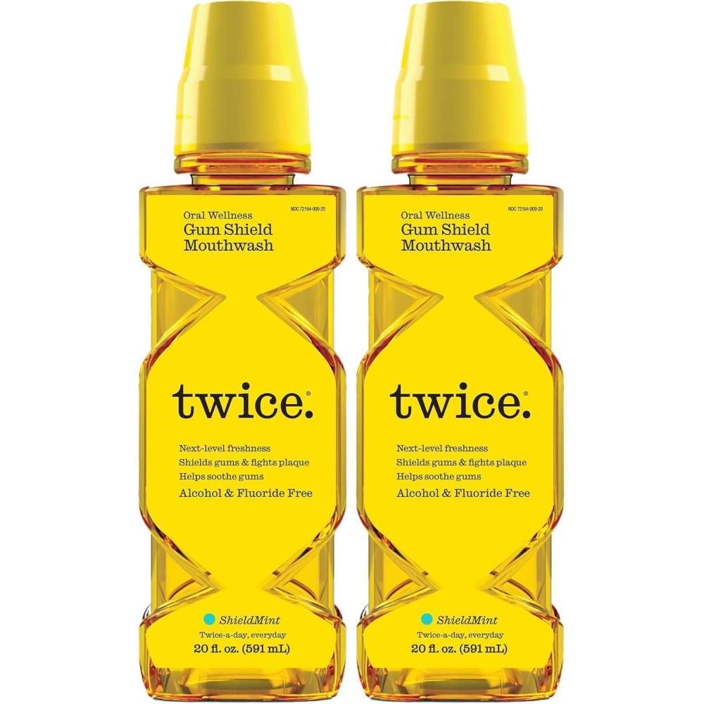 image:imageTwice Gum Shield Antigingivitis Mouthwash with 005 CPC Alcohol amp FluorideFree Oral Rinse to Help Prevent Gingivitis amp Control Plaque Shield Mint 20 Fl Oz20 Fl Oz Pack of 2