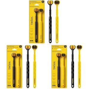 TWICE 3D Triple-Head Toothbrush – Soft Bristles for Sensitive Gums with Advanced 3-Sided Design to Effectively Remove Plaque, Also Suitable for Braces, Aligners & Dentures, 2 Count(1 Count (Pack of 6))