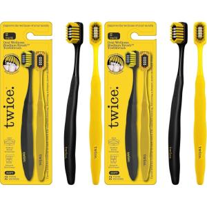 TWICE Soft Stadium Bristle Toothbrush – Innovative 3-Tier Soft Bristles That Helps Remove Plaque by Hugging to Teeth & Gums for a Deep Clean, 2 Count(2 Count (Pack of 2))