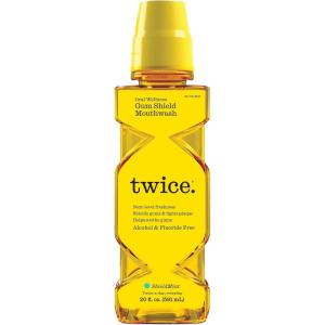 Twice Gum Shield Antigingivitis Mouthwash with 0.05% CPC – Alcohol & Fluoride-Free Oral Rinse to Help Prevent Gingivitis & Control Plaque, Shield Mint, 20 Fl Oz(20 Fl Oz (Pack of 1))