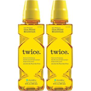 Twice Gum Shield Antigingivitis Mouthwash with 0.05% CPC – Alcohol & Fluoride-Free Oral Rinse to Help Prevent Gingivitis & Control Plaque, Shield Mint, 20 Fl Oz(20 Fl Oz (Pack of 2))